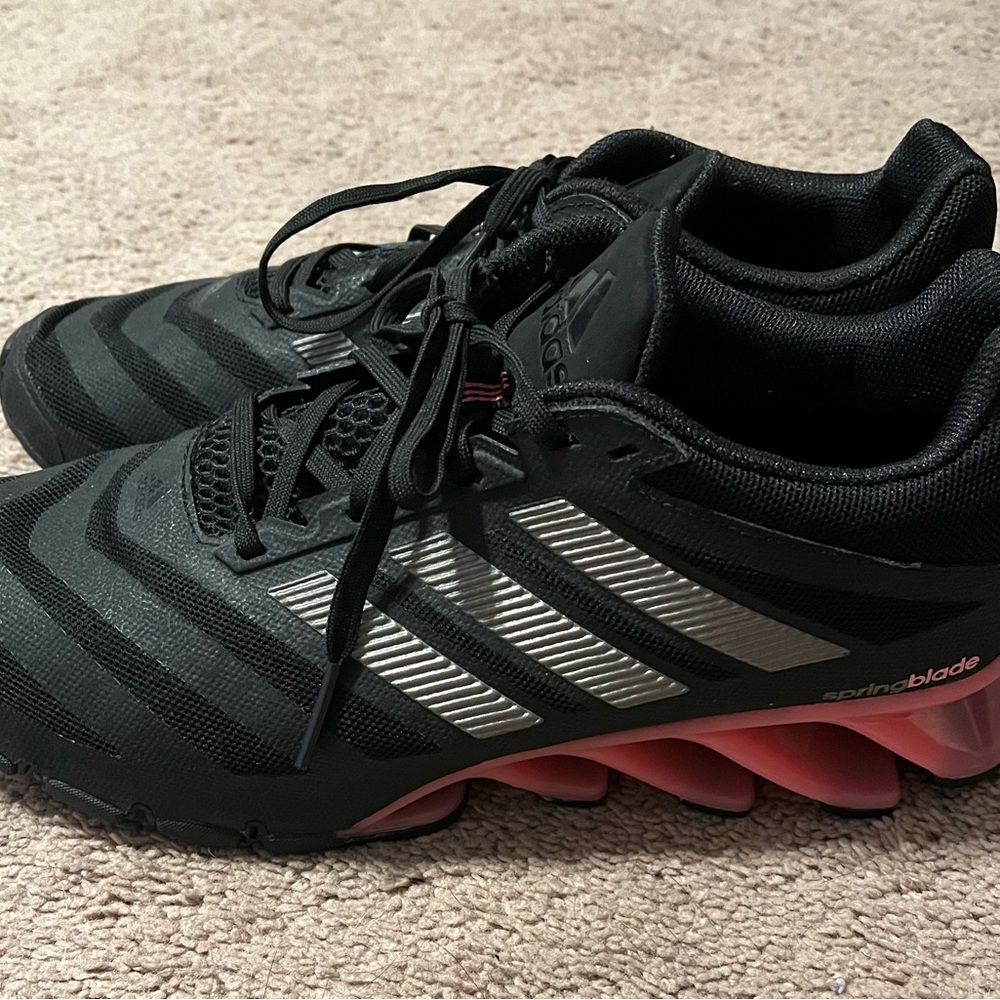 Adidas Springblade Women’s Size 10 Running Shoe Jogging Black Pink Silver VGUC